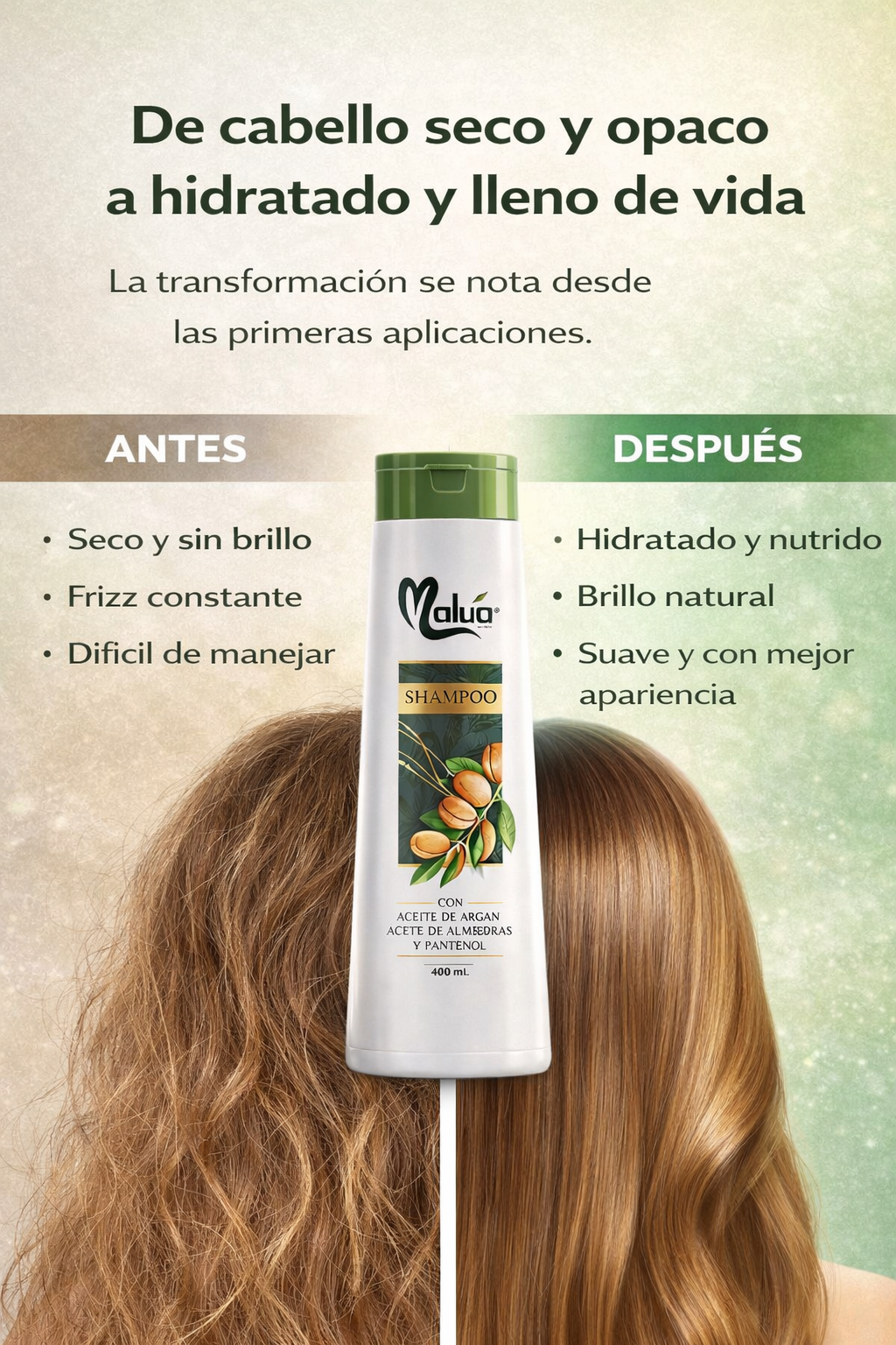 Dile adiós al cabello maltratado gracias a nuestro shampoo profesional MALUA