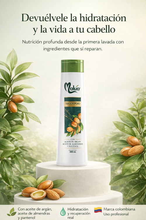 Dile adiós al cabello maltratado gracias a nuestro shampoo profesional MALUA