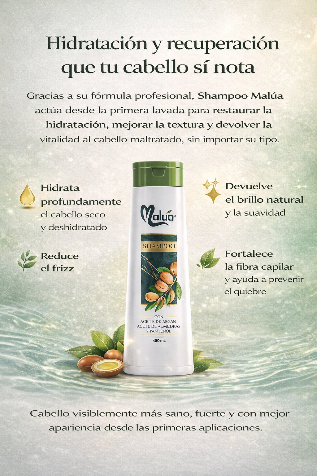 Dile adiós al cabello maltratado gracias a nuestro shampoo profesional MALUA